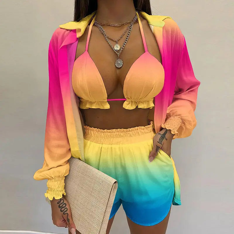 Stylish 3-piece summer outfit for the beach and pool - TropenGlow-Colourful-S-State of Style
