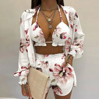 Stylish 3-piece summer outfit for the beach and pool - TropenGlow-Print/White-S-State of Style
