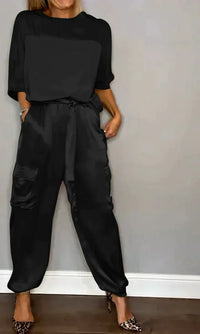 Stylish & Airy Women's Satin Jumpsuit for Special Occasions – Yasmina-Black-S-State of Style
