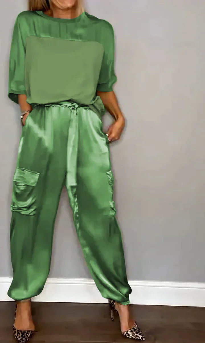 Stylish & Airy Women's Satin Jumpsuit for Special Occasions – Yasmina-Green-S-State of Style