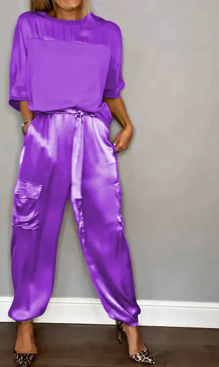 Stylish & Airy Women's Satin Jumpsuit for Special Occasions – Yasmina-Purple-S-State of Style