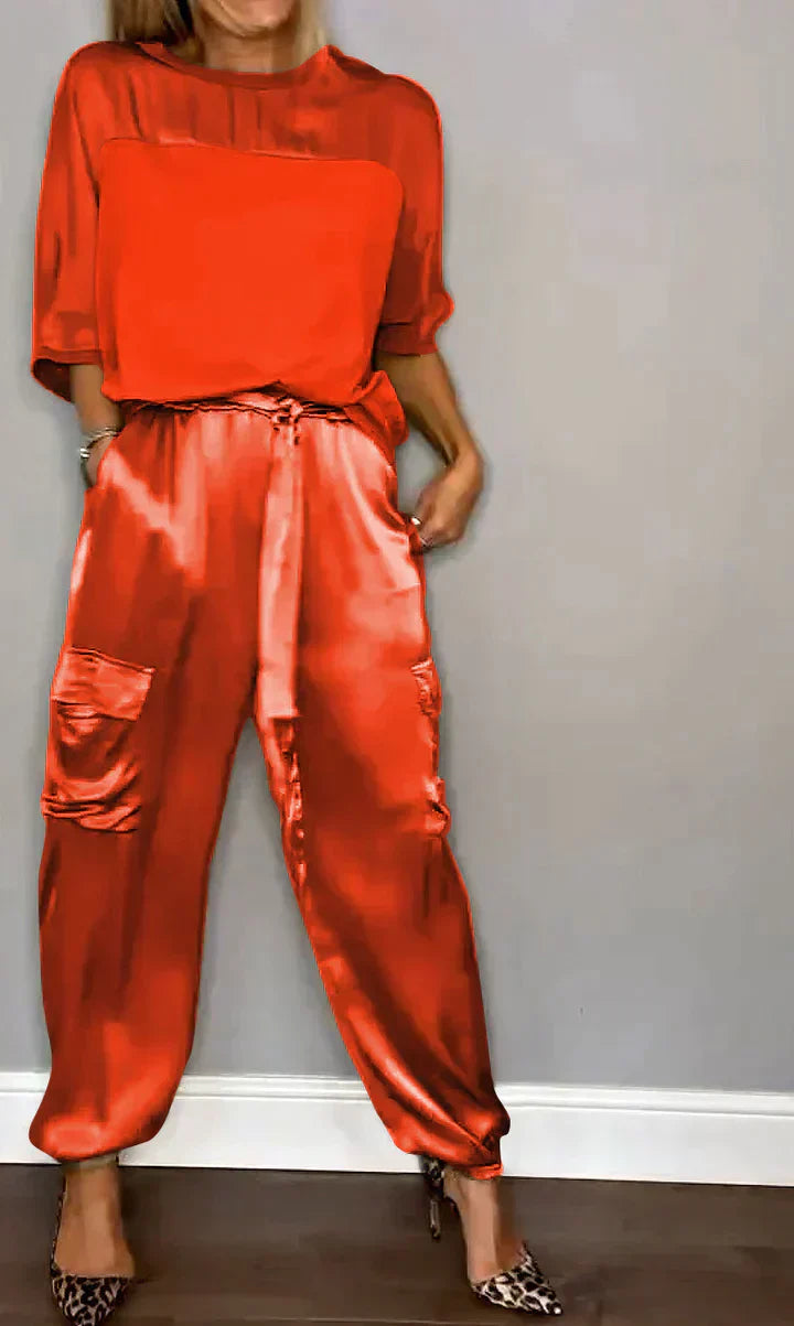 Stylish & Airy Women's Satin Jumpsuit for Special Occasions – Yasmina-Red-S-State of Style