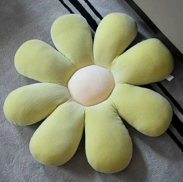 Stylish and Comfortable Flower-Shaped Cushion - Floral Bliss-Green-White-45X45cm-State of Style