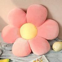 Stylish and Comfortable Flower-Shaped Cushion - Floral Bliss-Pink-Yellow-55X55cm-State of Style