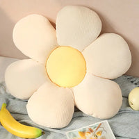 Stylish and Comfortable Flower-Shaped Cushion - Floral Bliss-White-Yellow-45X45cm-State of Style