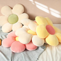 Stylish and Comfortable Flower-Shaped Cushion - Floral Bliss-Yellow-Pink-55X55cm-State of Style
