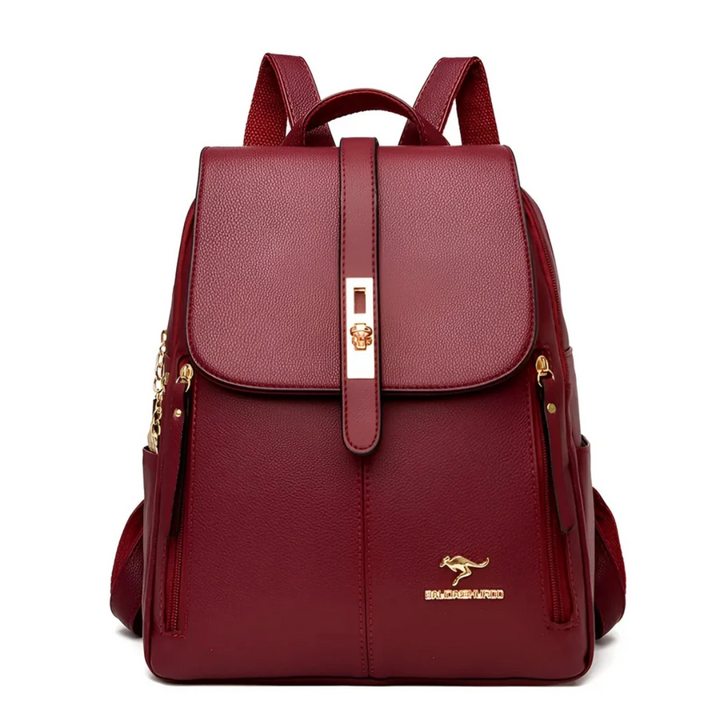 Stylish and High-Quality Ladies' Backpack - LuxeMate-Burgundy Red-State of Style