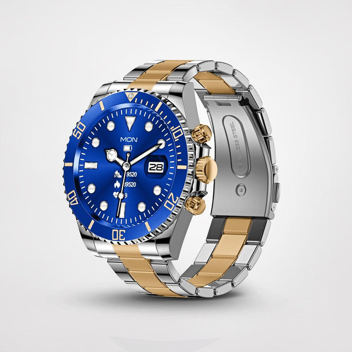 Stylish and Sophisticated Smartwatch - PowerFit-Blue/Gold-State of Style
