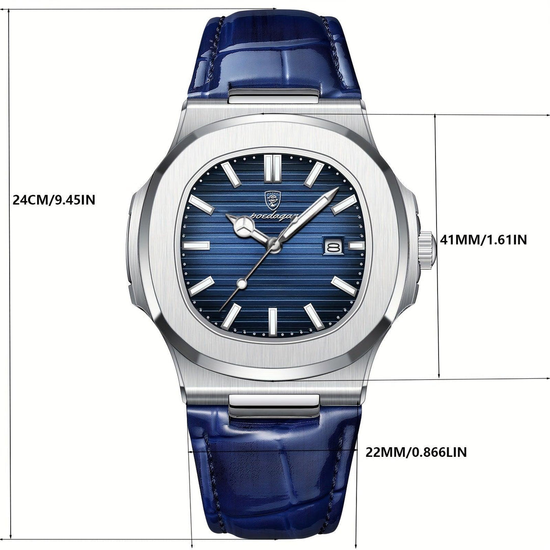 Stylish and Sustainable Men's Wristwatch - ValorLuxe-Blue-State of Style