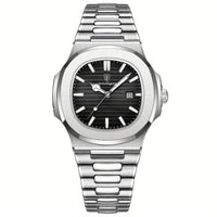 Stylish and Sustainable Men's Wristwatch - ValorLuxe-Silver-State of Style