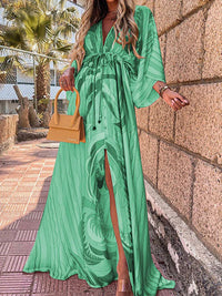 Stylish Beach Dress with Print - Zamara-Green-S-State of Style