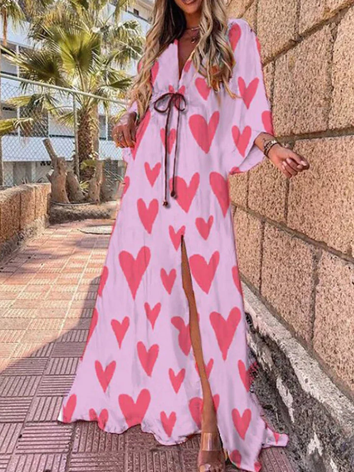 Stylish Beach Dress with Print - Zamara-Pink-S-State of Style