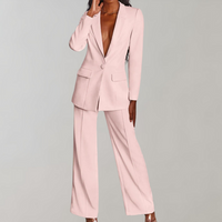 Stylish Blazer and Trouser Set - Elena-Pink-S-State of Style