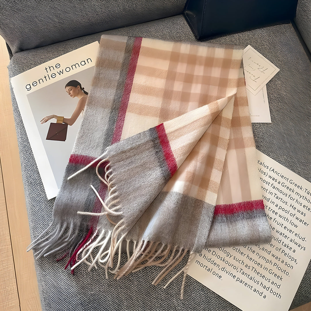 Stylish British Checked Cashmere Women's Winter Scarf - Victoria-A-State of Style