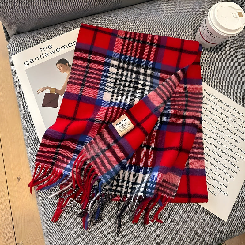 Stylish British Checked Cashmere Women's Winter Scarf - Victoria-N-State of Style