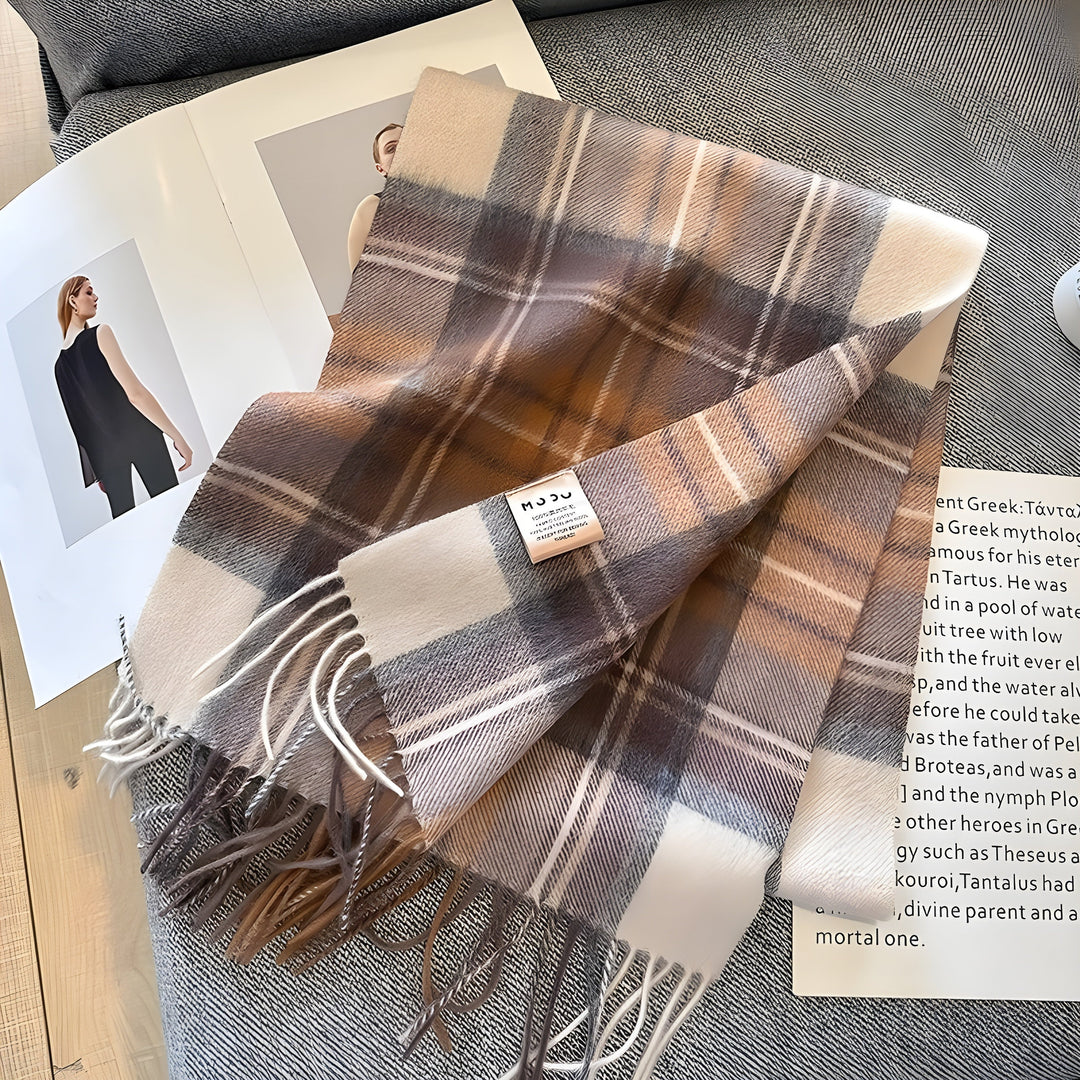 Stylish British Checked Cashmere Women's Winter Scarf - Victoria-O-State of Style