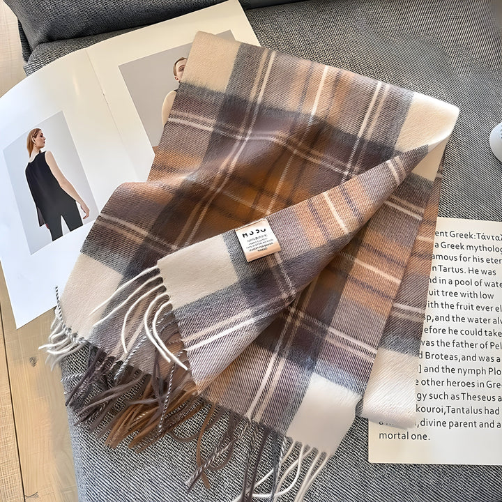 Stylish British Checked Cashmere Women's Winter Scarf - Victoria-O-State of Style