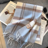 Stylish British Checked Cashmere Women's Winter Scarf - Victoria-R-State of Style