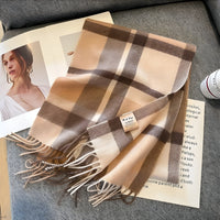 Stylish British Checked Cashmere Women's Winter Scarf - Victoria-S-State of Style