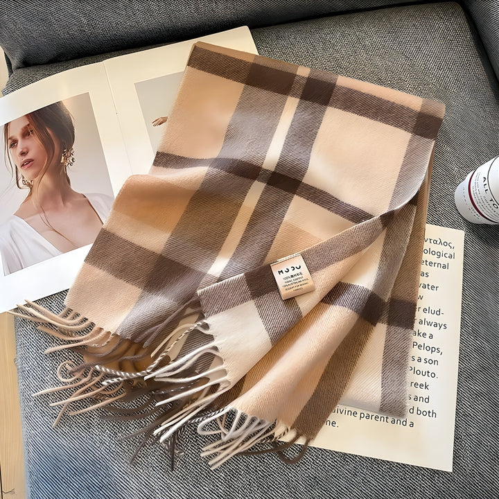Stylish British Checked Cashmere Women's Winter Scarf - Victoria-S-State of Style