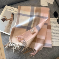 Stylish British Checked Cashmere Women's Winter Scarf - Victoria-T-State of Style