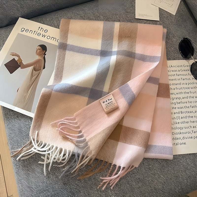 Stylish British Checked Cashmere Women's Winter Scarf - Victoria-T-State of Style