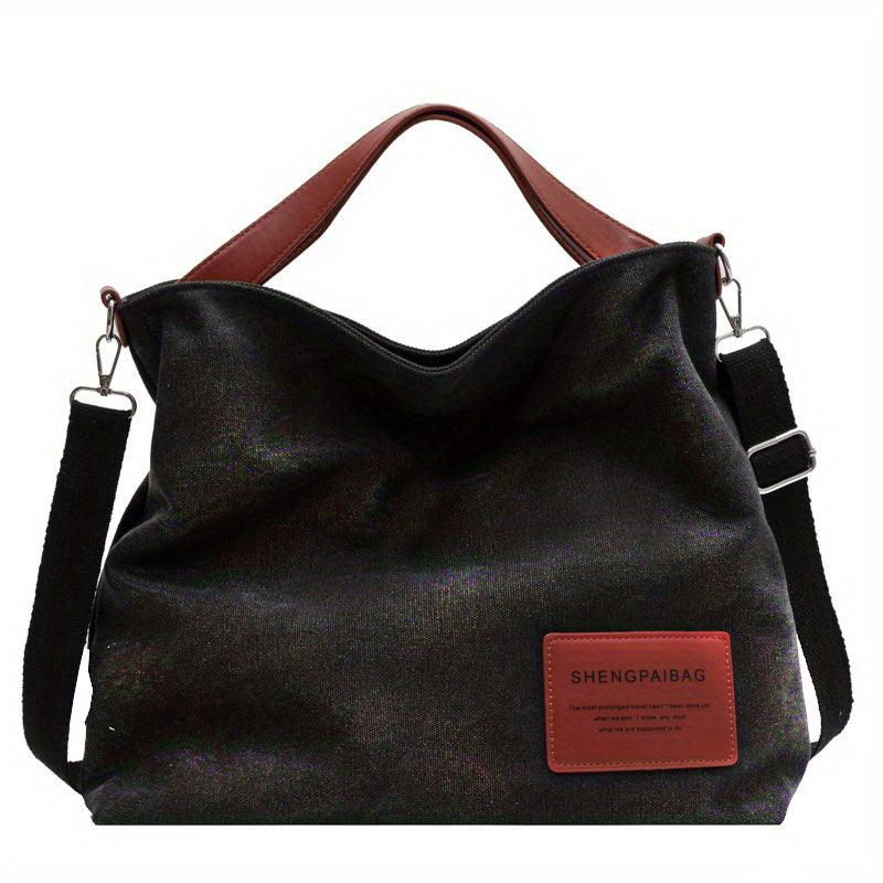 Stylish Canvas Shoulder Bag - Sienna-Black-State of Style