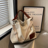 Stylish Canvas Shoulder Bag - Sienna-Cream White-State of Style