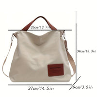 Stylish Canvas Shoulder Bag - Sienna-Cream White-State of Style