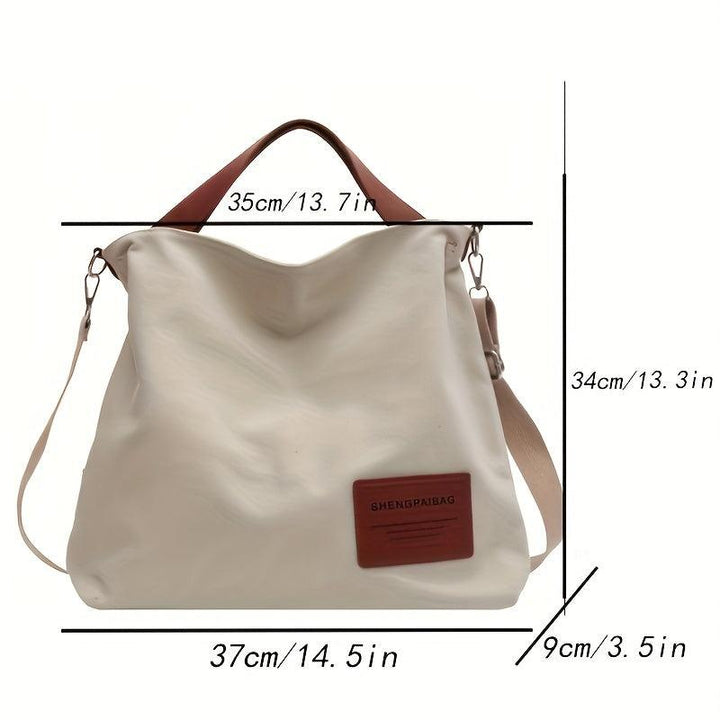 Stylish Canvas Shoulder Bag - Sienna-Cream White-State of Style