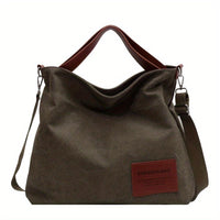 Stylish Canvas Shoulder Bag - Sienna-Green-State of Style