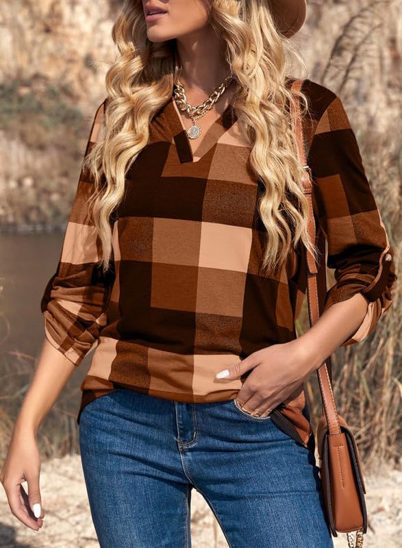 Stylish Casual Checked Women's Blouse - Lara-Black-S-State of Style
