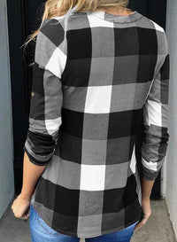 Stylish Casual Checked Women's Blouse - Lara-Black-S-State of Style