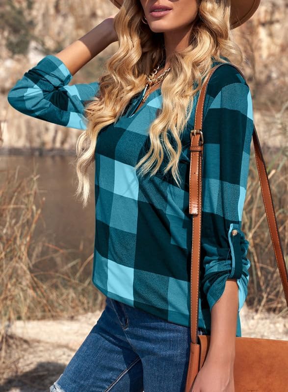 Stylish Casual Checked Women's Blouse - Lara-Black-S-State of Style