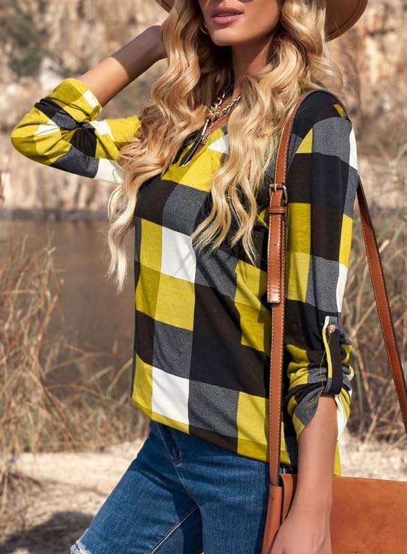 Stylish Casual Checked Women's Blouse - Lara-Black-S-State of Style