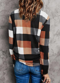 Stylish Casual Checked Women's Blouse - Lara-Black-S-State of Style