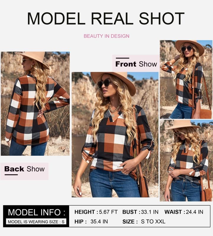 Stylish Casual Checked Women's Blouse - Lara-Black-S-State of Style