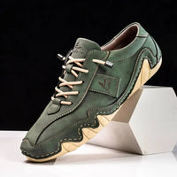 Stylish & comfortable men's leather loafers with profile sole - Matteo-Green-6.5-State of Style