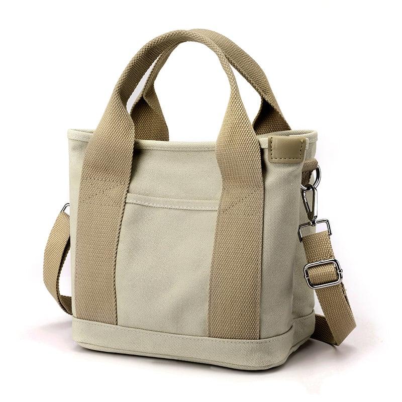 Stylish Compact Canvas Women’s Shoulder Bag – CitySling-Beige-State of Style