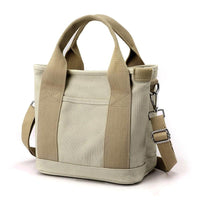 Stylish Compact Canvas Women’s Shoulder Bag – CitySling-Beige-State of Style