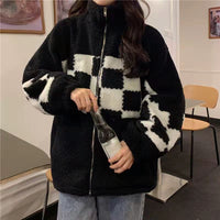 Stylish Crystal Jacket | Warm & Chic for Women-Black/White Big-One Size-State of Style