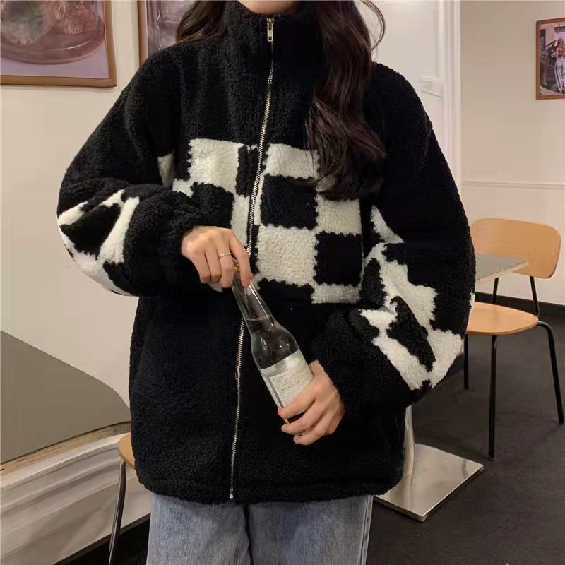 Stylish Crystal Jacket | Warm & Chic for Women-Black/White Big-One Size-State of Style