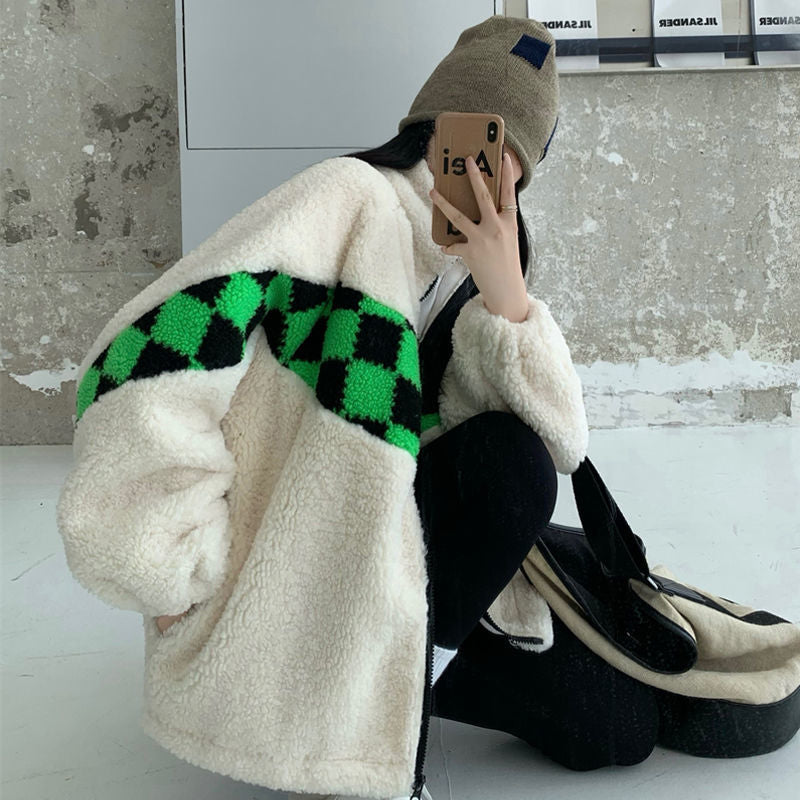 Stylish Crystal Jacket | Warm & Chic for Women-White/Green-One Size-State of Style