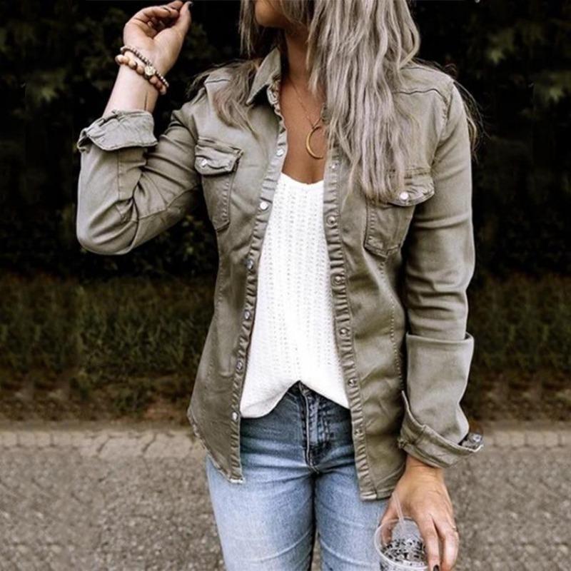 Stylish Denim Jacket for Women | Comfortable & Versatile-Beige-S-State of Style