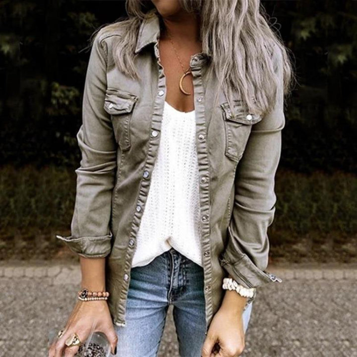 Stylish Denim Jacket for Women | Comfortable & Versatile-Beige-S-State of Style