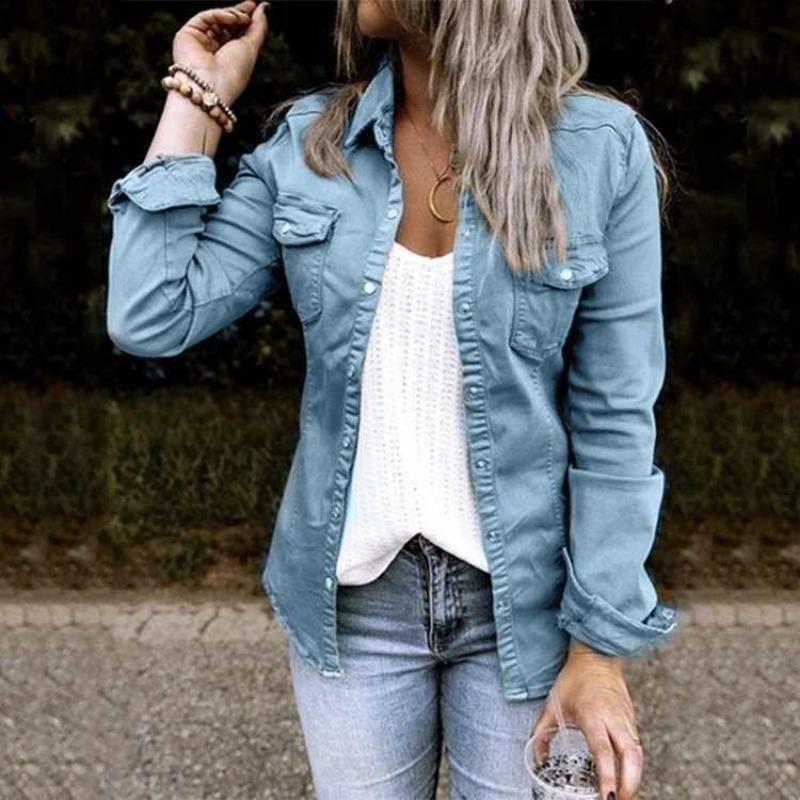 Stylish Denim Jacket for Women | Comfortable & Versatile-Blue-S-State of Style
