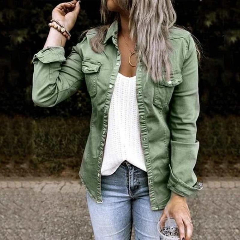 Stylish Denim Jacket for Women | Comfortable & Versatile-Green-S-State of Style