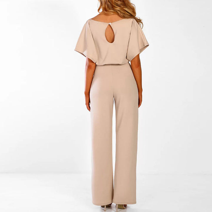 Stylish Designer Jumpsuit - AuraElegance-Beige-S-State of Style