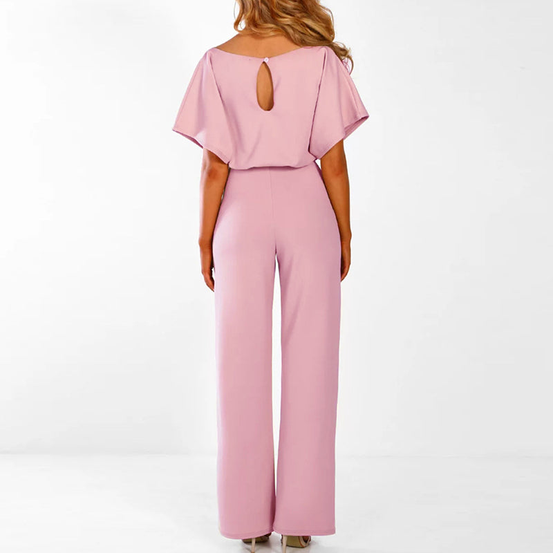 Stylish Designer Jumpsuit - AuraElegance-Beige-S-State of Style