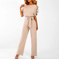 Stylish Designer Jumpsuit - AuraElegance-Beige-S-State of Style
